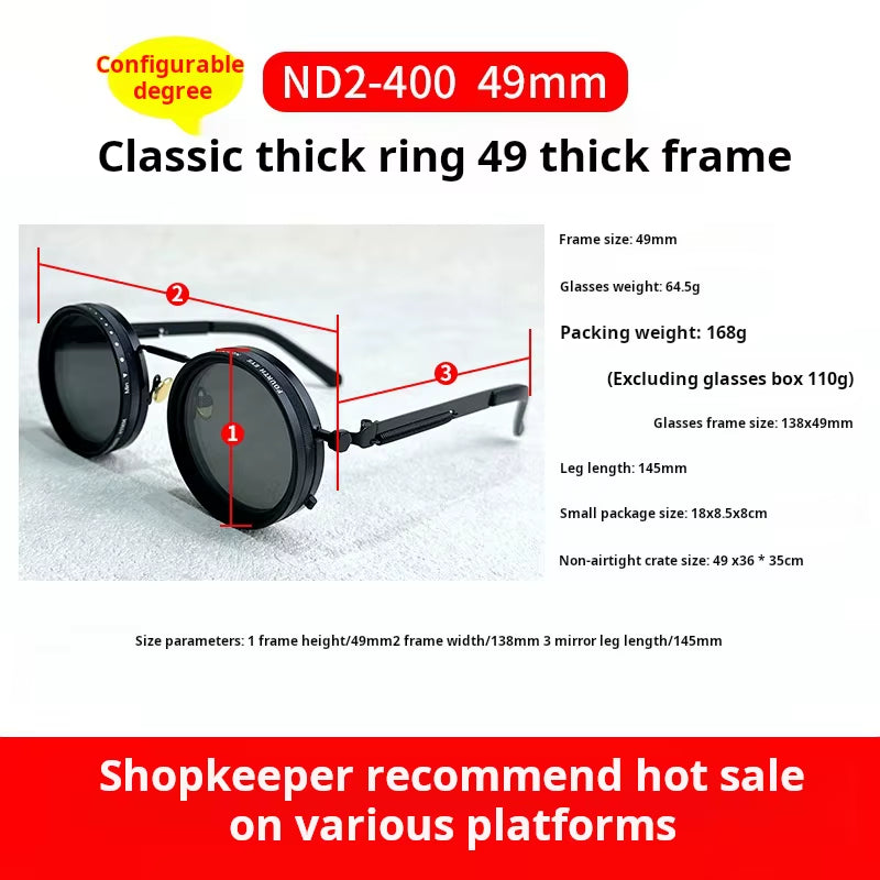 9-Level ND2-400 Adjustable Dimming Glasses Fishing Sunglasses UV anti UV Polarized Sunglasses ND Filter with Glasse Case Set