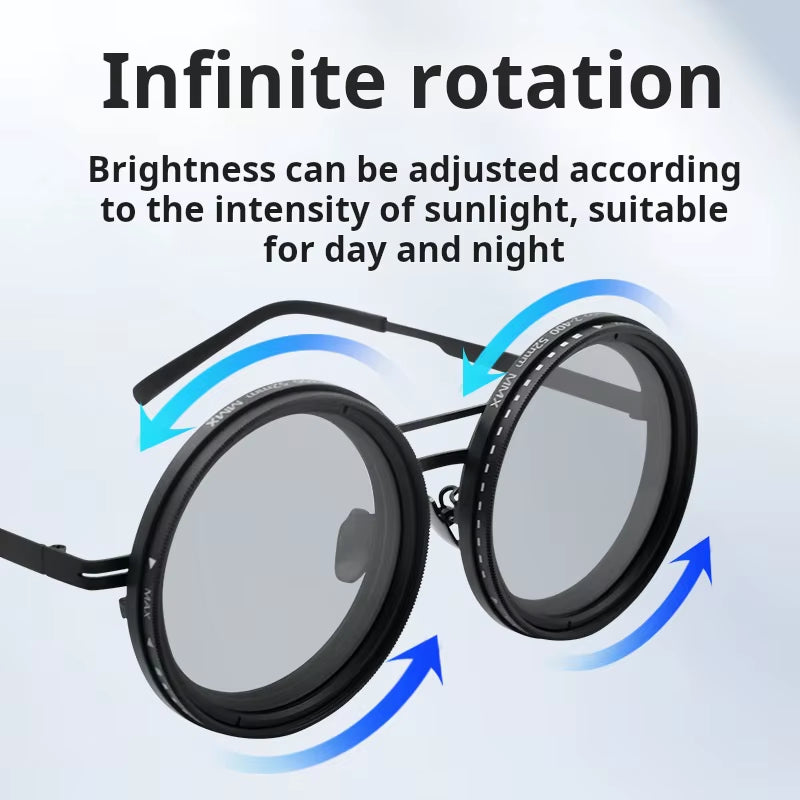 9-Level ND2-400 Adjustable Dimming Glasses Fishing Sunglasses UV anti UV Polarized Sunglasses ND Filter with Glasse Case Set