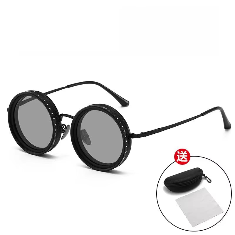 9-Level ND2-400 Adjustable Dimming Glasses Fishing Sunglasses UV anti UV Polarized Sunglasses ND Filter with Glasse Case Set